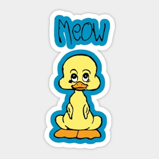 meow the cute duck Sticker